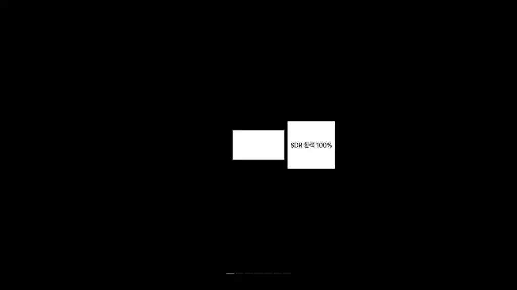 HDR 윈도우 테스트: SDR 흰색 기준 옆의 밝은 윈도우