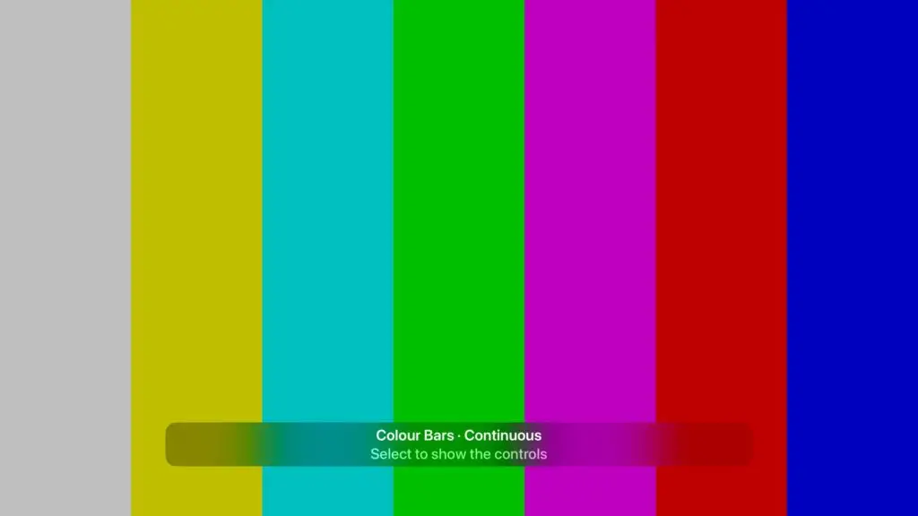 Full-screen colour bars