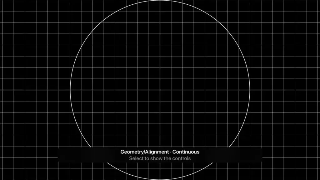 Geometry and alignment pattern: grid, circle and centre cross